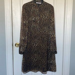 Leopard print knee length dress